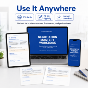 Fillable PDF workbook for learning negotiation tactics