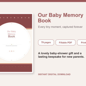 Baby Memory Book – Fillable Printable PDF cover image