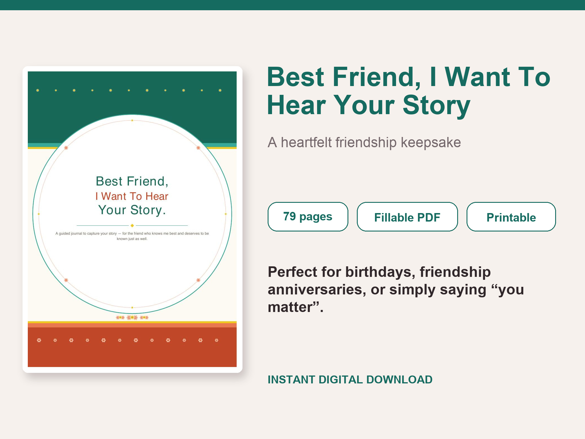 Best Friend I Want To Hear Your Story – Fillable Printable PDF