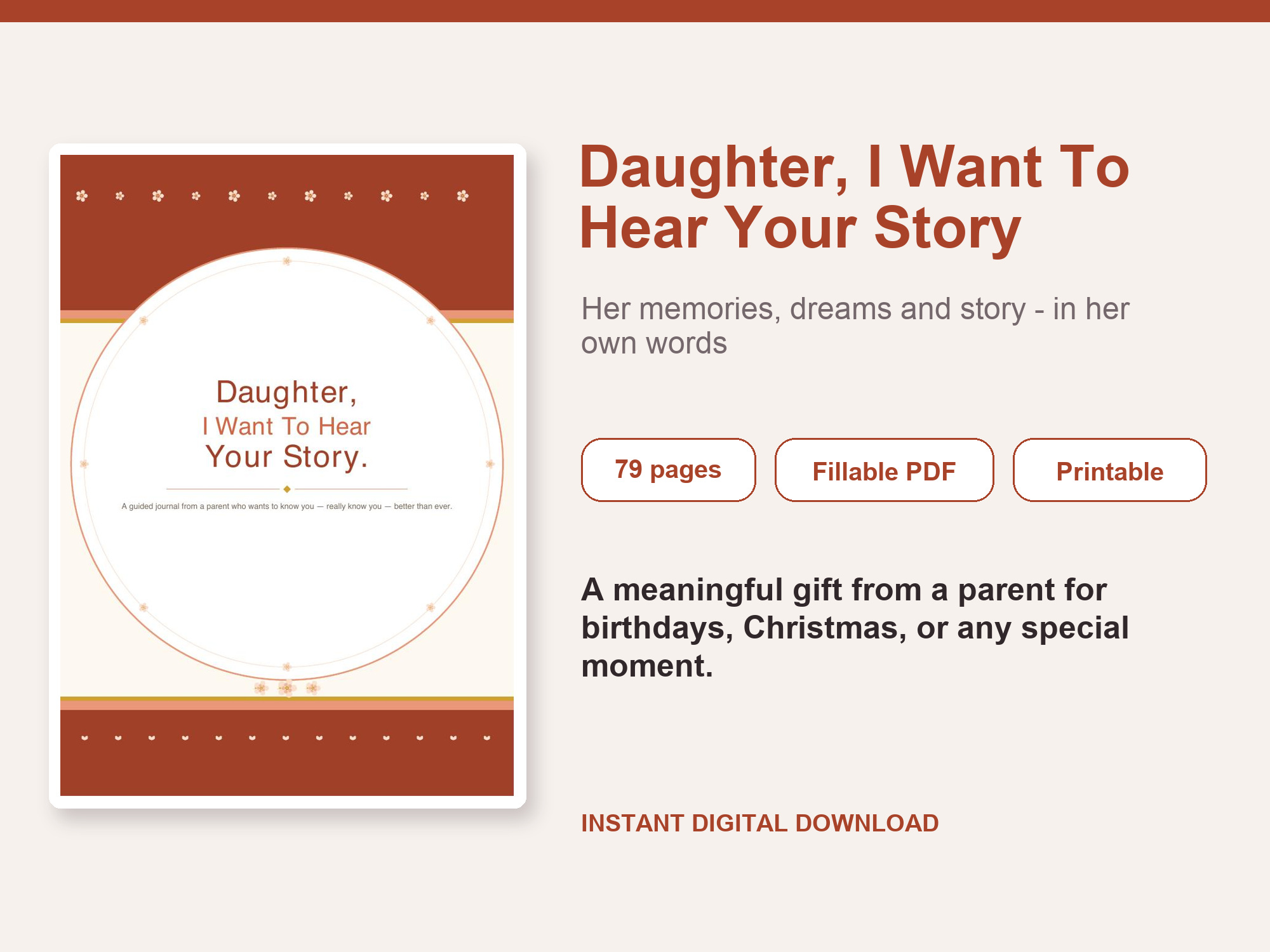 Daughter I Want To Hear Your Story – Fillable Printable PDF