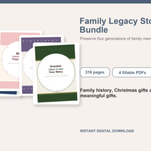 Family Legacy Story Bundle – Fillable Printable PDF Bundle cover image