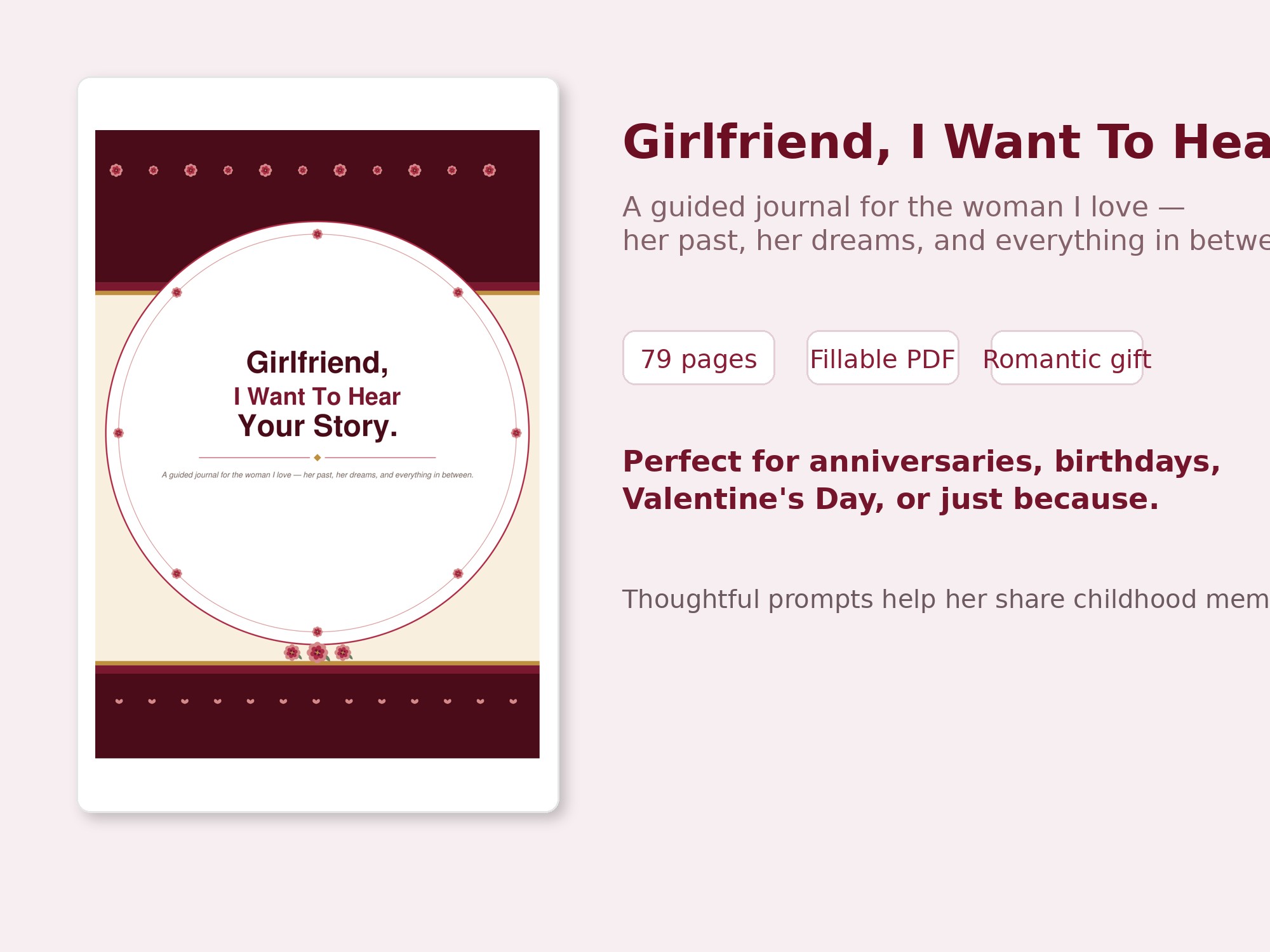 Girlfriend I Want To Hear Your Story – Fillable Printable PDF