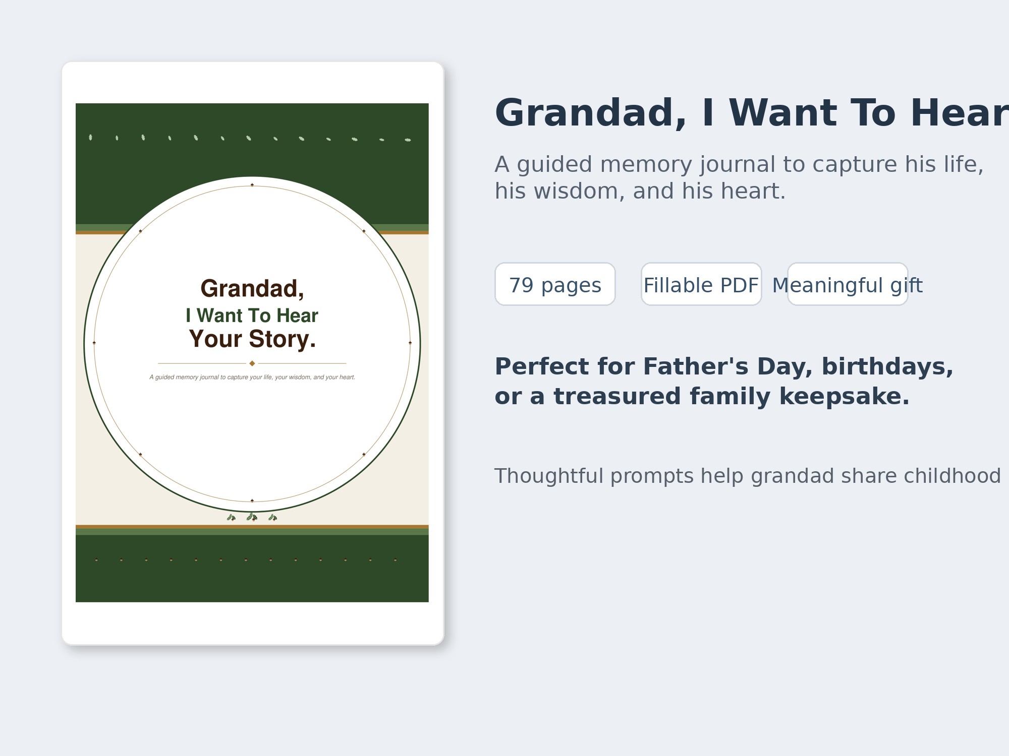 Grandad I Want To Hear Your Story – Fillable Printable PDF