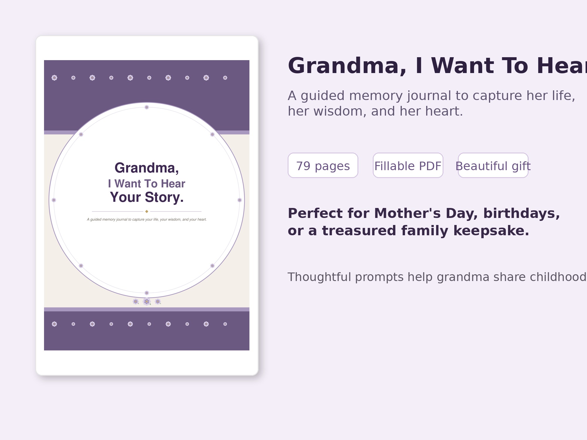 Grandma I Want To Hear Your Story – Fillable Printable PDF