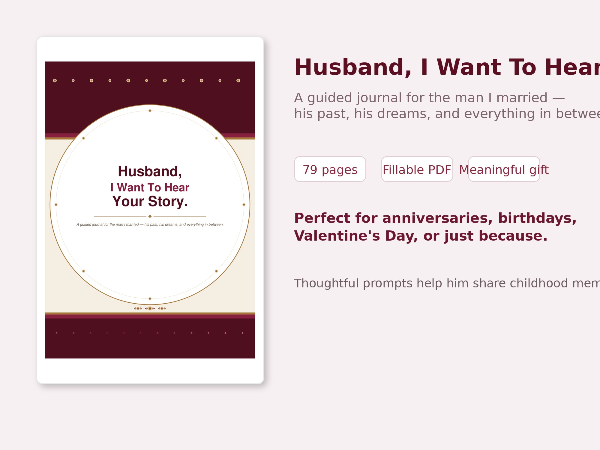 Husband I Want To Hear Your Story – Fillable Printable PDF