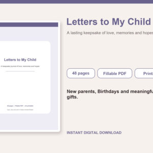 Letters to My Child – Fillable Printable PDF cover image