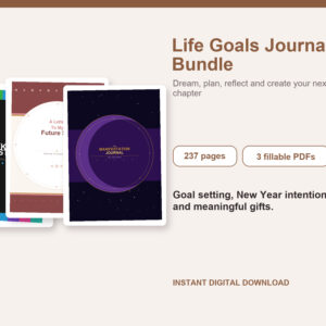 Life Goals Journal Bundle – Fillable Printable PDF Bundle cover image