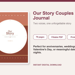Our Story Couples Journal – Fillable Printable PDF cover image
