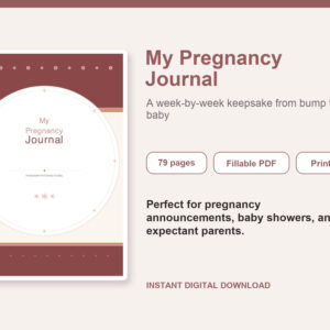 Pregnancy Journal and Baby Memory Book Bundle – Fillable Printable PDF Bundle cover image