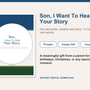 Son I Want To Hear Your Story – Fillable Printable PDF cover image