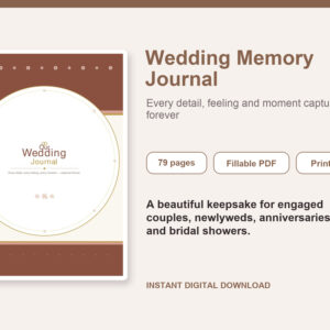 Wedding Journal – Fillable Printable PDF cover image
