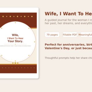 Wife I Want To Hear Your Story – Fillable Printable PDF cover image