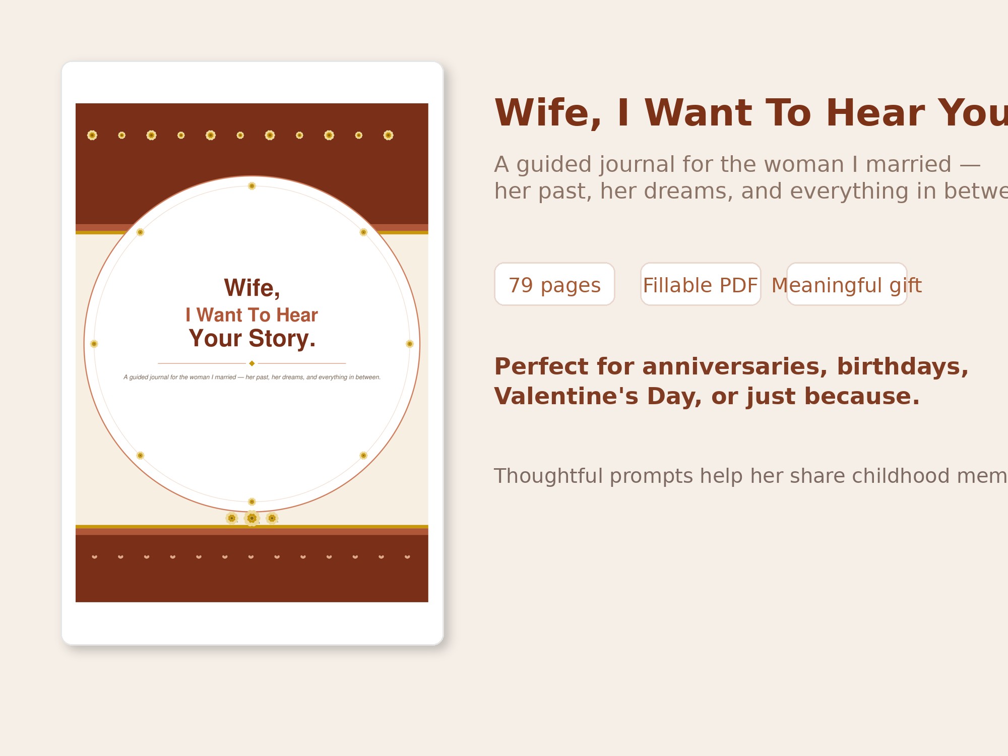 Wife I Want To Hear Your Story – Fillable Printable PDF